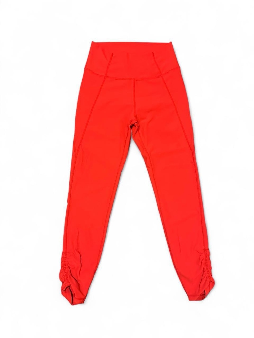 Wilo The Label Ribbed Ruched Leggings in Cherry Red - Size L - Picture 2 of 5